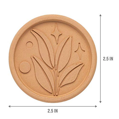 Goodful Brown Sugar Saver and Softener Disc with Elegant Leaf Design, Multiple Uses for Food Storage Containers, Reusable and Food Safe, Terracotta, 2 Pack