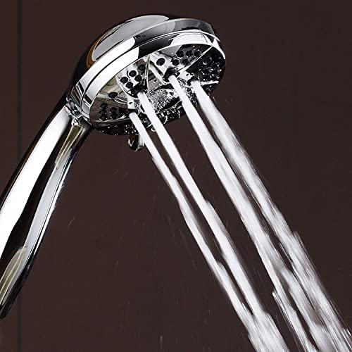 AquaDance High Pressure 6-Setting 3.5" Chrome Face Handheld Shower with Hose for the Ultimate Shower Experience! Officially Independently Tested to Meet Strict US Quality & Performance Standards!