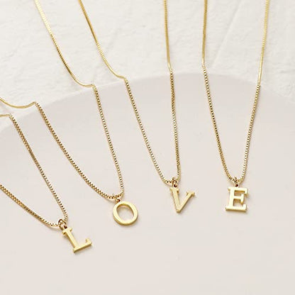 Foxgirl Gold Initial Necklaces for Women Girls, Dainty Gold Letter Necklace Tiny A-Z Pendant Choker Necklace Trendy Cute Personalized Monogram Name Necklace Gold Jewelry Necklace for Teen Girls Gift