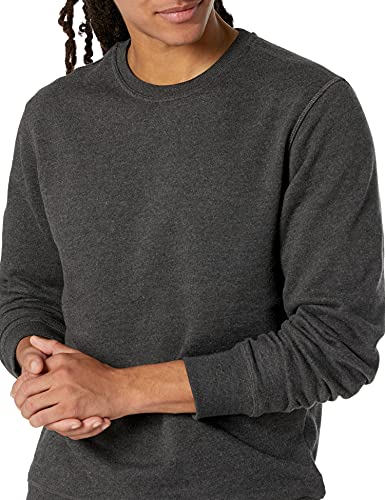 Amazon Essentials Men's Fleece Crewneck Sweatshirt (Available in Big & Tall), Charcoal Heather, Large