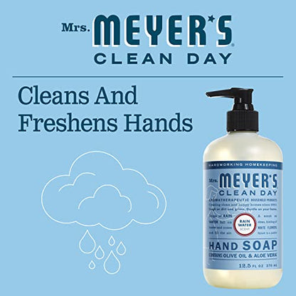 Mrs. Meyer's Hand Soap, Made with Essential Oils, Biodegradable Formula, Rain Water, 12.5 fl. oz - Pack of 3