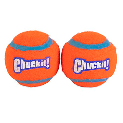 Chuckit! Dog Tennis Ball Dog Toy, Small (2 Inch Diameter) for dogs 0-20 lbs, Shrink Wrap Pack of 2