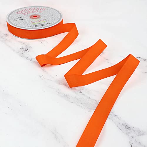 Creative Ideas 7/8-Inch Solid Grosgrain Ribbon, 50-Yard, Orange