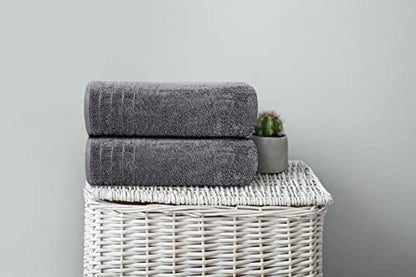 Tens Towels Large Bath Towels, 100% Cotton, 30 x 60 Inches Extra Large Bath Towels, Lighter Weight, Quicker to Dry, Super Absorbent, Perfect Bathroom Towels (Pack of 4, Dark Grey)