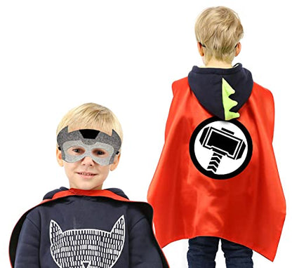 VOSOE Superhero Capes and Masks Cosplay Costumes Birthday Party Christmas Halloween Dress up Gift for Kids (Hulk 5 Sets)