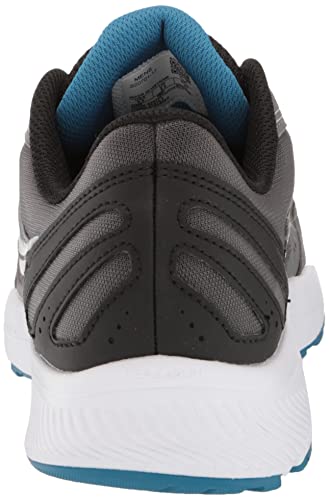 Saucony Men's Cohesion 15 Running Shoe, Charcoal/Topaz, 10.5