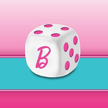 Monopoly: Barbie Edition Board Game, Ages 8+, 2-6 Players, Fun Family Games for Kids and Adults, with 6 Barbie-Themed Pink Zinc Tokens, Kids Gifts