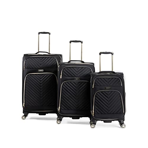 Kenneth Cole Reaction Chelsea Luggage Chevron, Black, 3-Piece Set (20"/24"/28")