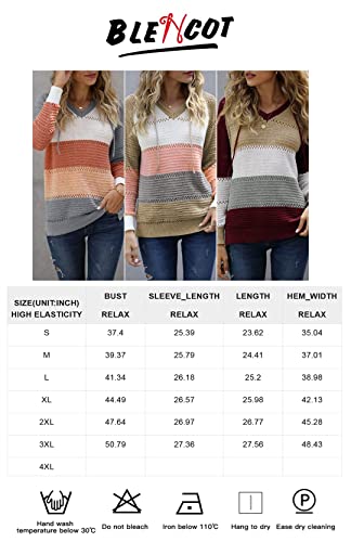 BLENCOT Women's Fall Hoodies Color Block Pullover Sweaters Warm Casual Loose Knitted Hooded Sweatshirts Tops Clothing Gray XL