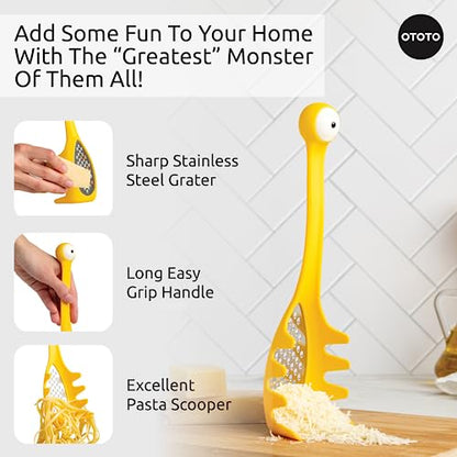 NEW!! Multi Monster 2-in-1 Cheese Grater & Spaghetti Spoon by OTOTO - Grater & Ladles for Serving - Grater, Small Cheese Grater, Funny Kitchen Gadgets, Cooking Gifts, Kitchen Grater, Kitchen Tool