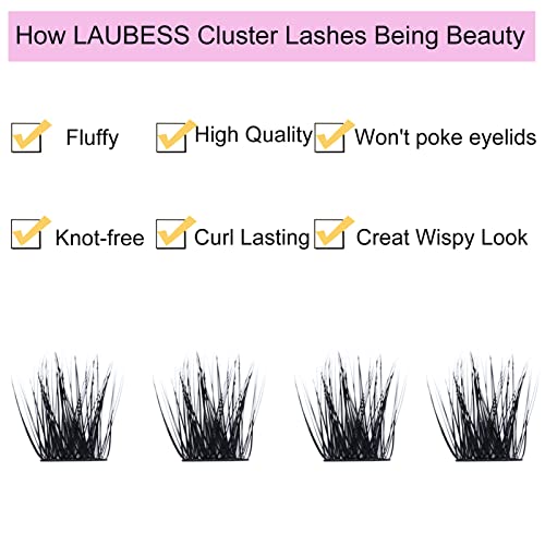 Individual Lashes 14-18mm 144pcs Cluster Lashes Mixed Tray Volume Eyelash Clusters DIY Lash Extension Kit Soft Lash Clusters Fluffy Mink Cluster Eyelash Extensions (03-0.07D, 14-18mm)