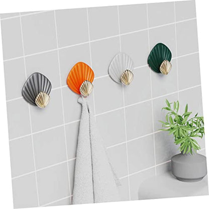 TIDTALEO 8pcs Wall Hook Plastic Hooks for Hanging Office Decore Wall Hanging Hooks Dorm Room Essentials for College Students Girls Shell Coat Hooks Dorm Essentials Wall Storage Hook Abs Key