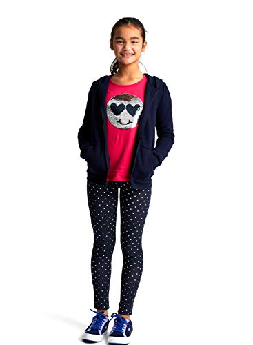 French Toast girls Zip Front Fleece Hoodie School Uniform Coat, Navy, 7 8 US