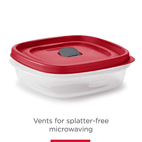 Rubbermaid 16-Piece Food Storage Containers with Lids and Steam Vents, Microwave and Dishwasher Safe, Red