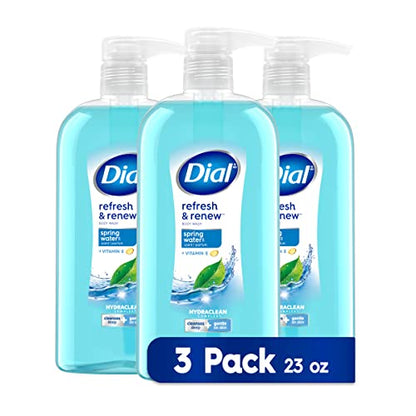 Dial Body Wash, Refresh & Renew Spring Water, 23 fl oz (Pack of 3)