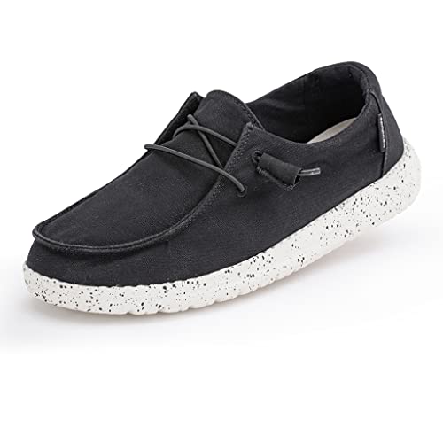 Hey Dude Women's Wendy L Black Size 7 | Women’s Shoes | Women’s Lace Up Loafers | Comfortable & Light-Weight