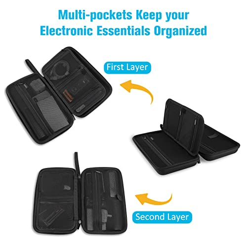 ProCase Hard Travel Tech Organizer Case Bag for Electronics Accessories Charger Cord Portable External Hard Drive USB Cables Power Bank SD Memory Cards Earphone Flash Drive