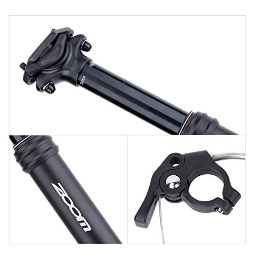 MEROCA Dropper Seatpost Mountain Bike Seatpost Bicycle Wire Control (Black 30.9*375mm External Wiring)