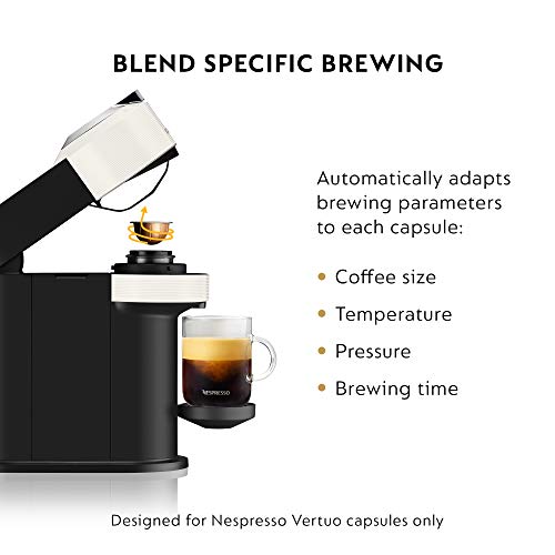 Nespresso Vertuo Next Coffee and Espresso Maker by De'Longhi with Aeroccino Milk Frother, White