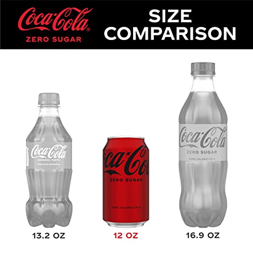 Coke Zero Sugar Cola Soda, 12 oz, 24 Pack (Package May Vary)