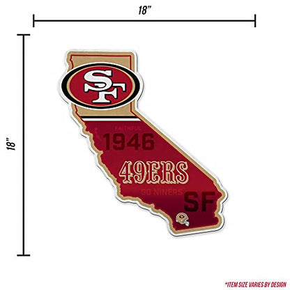 Rico Industries NFL Football San Francisco 49ers State Shape Shape Cut Pennant - Home and Living Room Décor - Soft Felt EZ to Hang