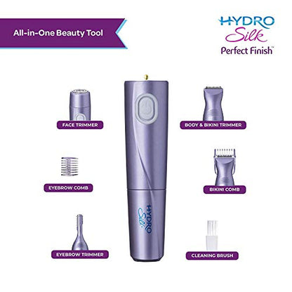 Schick Hydro Silk Perfect Finish Trimmer, 8-in-1 Grooming Kit for Women