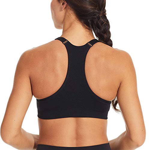 PUMA Women Sports Bra, 3-Pack (Black/White/Grey, Large)