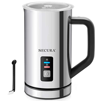 Secura Milk Frother, Electric Milk Steamer Stainless Steel, 8.4oz/250ml Automatic Hot and Cold Foam Maker and Milk Warmer for Latte, Cappuccinos, Macchiato, 120V