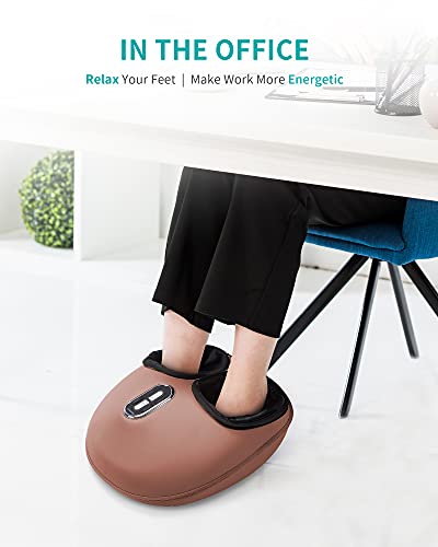 Nekteck Shiatsu Foot Massager Machine with Soothing Heat, Deep Kneading Therapy, Air Compression, Improve Blood Circulation and Foot Wellness,Relax for Home or Office Use(Brown)