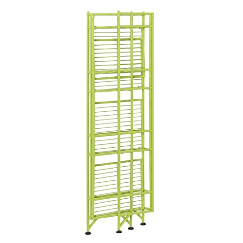 Convenience Concepts Xtra Storage 4-Tier Folding Metal Shelf, Lime