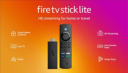 Fire TV Stick Lite, free and live TV, Alexa Voice Remote Lite, smart home controls, HD streaming