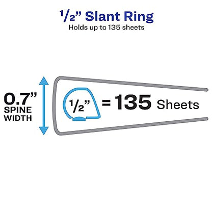 Avery Economy Showcase View 3 Ring Binder, 1/2 Inch Round Rings, 1 White Binder (19551)