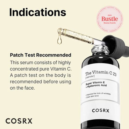 COSRX Pure Vitamin C Serum with Vitamin E & Hyaluronic Acid, Brightening & Hydrating Facial Serum for Fine Lines, Uneven Skin Tone & Dull Skin, 0.67fl.oz/20ml, Korean Skincare (Vitamin C 23% Serum)