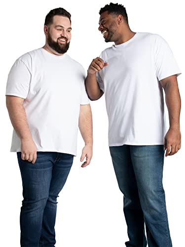 Fruit of the Loom Men's Size Big & Tall Eversoft Cotton Short Sleeve T Shirts, Breathable & Moisture Wicking with Odor Control, White, X-Large Tall