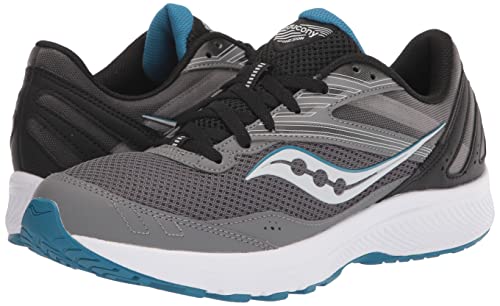 Saucony Men's Cohesion 15 Running Shoe, Charcoal/Topaz, 10.5