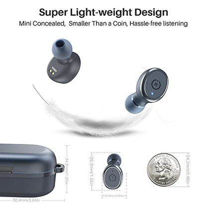 TOZO T10 Bluetooth 5.3 Wireless Earbuds with Wireless Charging Case IPX8 Waterproof Stereo Headphones in Ear Built in Mic Headset Premium Sound with Deep Bass for Sport Blue