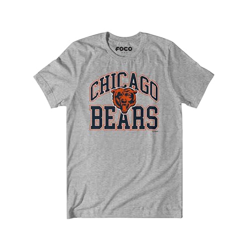 FOCO Chicago Bears Arched Wordmark Heather Gray T-Shirt - X-Large