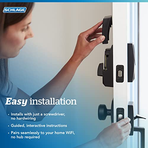 Schlage Encode Smart Wi-Fi Deadbolt with Century Trim in Matte Black