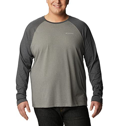 Columbia Men's Thistletown Hills Raglan Tee, City Grey Heather/Shark Heather, 4X Tall