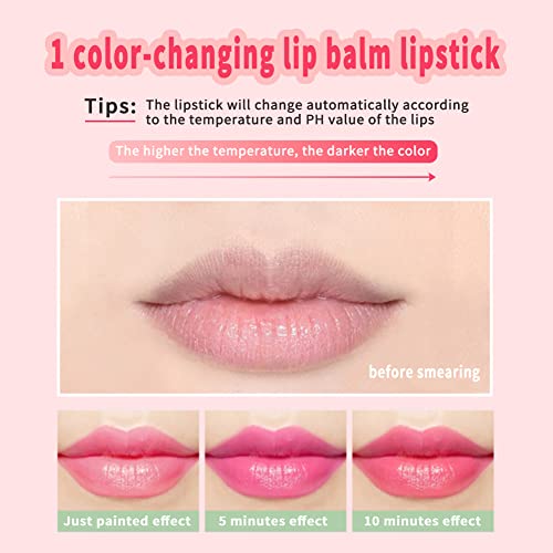 Eliversion Aloe Vera Lipstick, Magic Temperature PH Color Changing Moisturizing Lipstick, Tinted Lip Balm, Lip Tint, Lip Makeup, Glossier Lip Balm, Natural Lasting Moisturizing Lipstick for Women