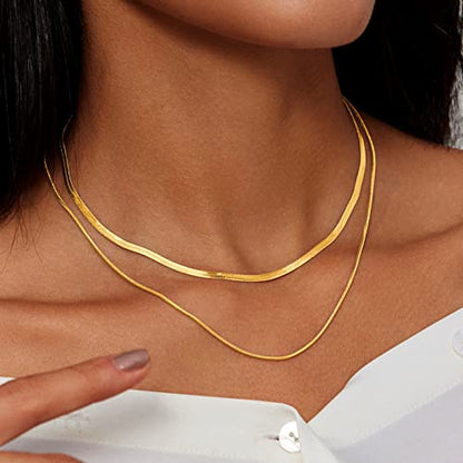 HAXIYA Gold Necklace Jewelry for Women 14K Gold/Silver Plated Snake Chain Necklace Choker Necklaces for Women Girl Gifts