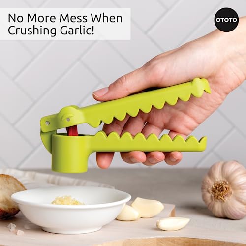 NEW!!! Garligator Garlic Press by OTOTO - Garlic Mincer Tool - Funny Gifts - Alligator Garlic Press - Garlic Crusher Press with Ergonomic Handle - Ototo Design Cute Kitchen Gadgets Kitchen Accessories