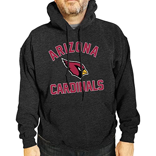 Team Fan Apparel NFL Adult Gameday Hooded Sweatshirt - Poly Fleece Cotton Blend - Stay Warm and Represent Your Team in Style (Arizona Cardinals - Black, Adult Medium)