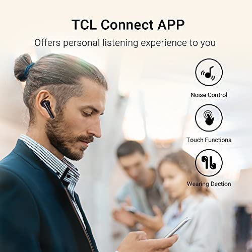 TCL S600 Wireless Earbuds with 6 Built-in Mics Dual Bluetooth Headphones Active Noise Cancellation Auriculares Inalámbricos IPX5 Waterproof Premium Deep Bass Headset 32H for Sports Work Gaming, Grey