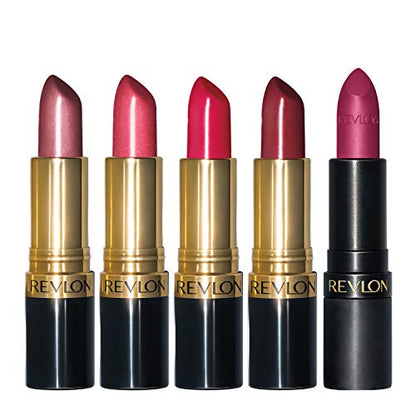 Revlon Lipstick Set, Super Lustrous 5 Piece Gift Set, Multi-Finish, Cream Pearl & Matte, Pack of 5