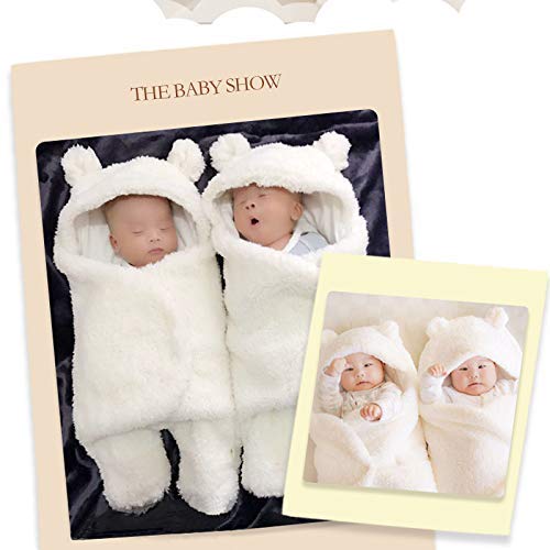 Baby Swaddle Blanket Boys Girls Cute Cotton Plush Receiving Blanket Soft Newborn Sleeping Wraps for Infant 0-6 Months