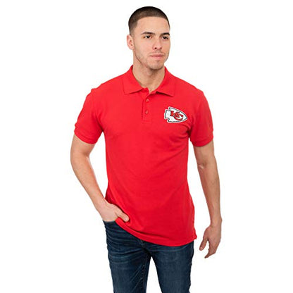 FOCO NFL Kansas City Chiefs Mens Polo Short Sleeve ShirtPolo Short Sleeve Shirt, Casual Color, M