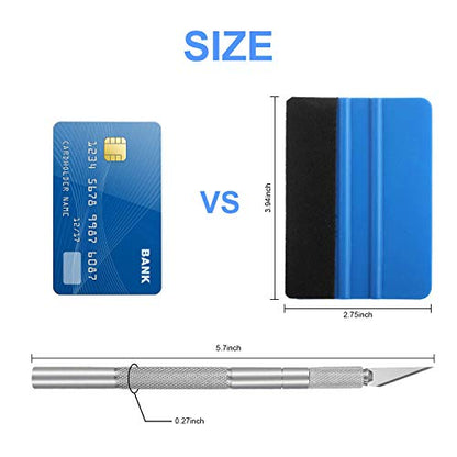 GISSVOGEEK Car Window Film Tinting Tools, Vinyl Wrap Kit, Auto Window Tint Tool Kit, Window Tint Installation Kit, Wallpaper Smoothing Tool with Felt Squeegee & Craft Knife