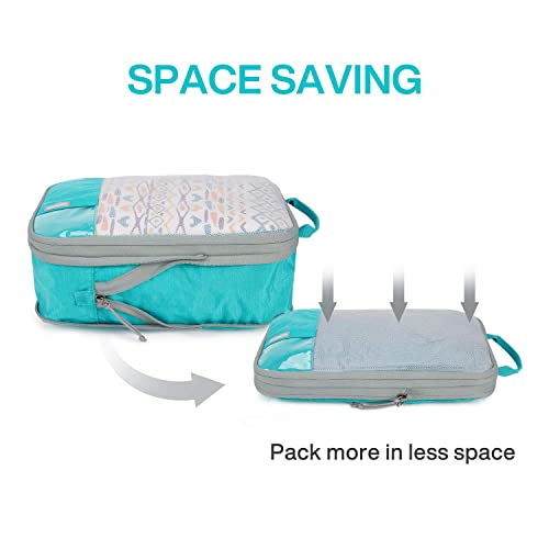 Compression Packing Cubes for Suitcases, BAGSMART 6 Set Travel Organizer Cubes for Travel Essentials, Expandable Luggage Suitcase Organizer Bags Set, Lightweight Packing Organizers as Travel Accessories for Women / Men