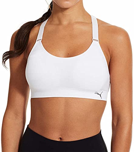 PUMA Women Sports Bra, 3-Pack (Black/White/Grey, Large)